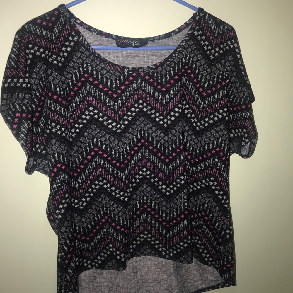 Say Anything mid high low crop top